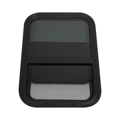 Vertical Sliding Black RV Window for Teardrop, Cargo, Horse Trailer, Marine Camper Window Replacement,15" Wide x 22" Tall, 2 Pack (15"x22") - size: 15"x22"