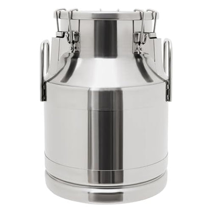 10L/2.64 Gallon Stainless Steel Milk Bucket, Heavy Duty Milk Can with Sealing Lid and Easy-Flow Spigot, Large Liquid Container Storage for Wine, Water, Coffee, Oil Storage, Transport, and Dispensing - size: 10L/2.64Gal