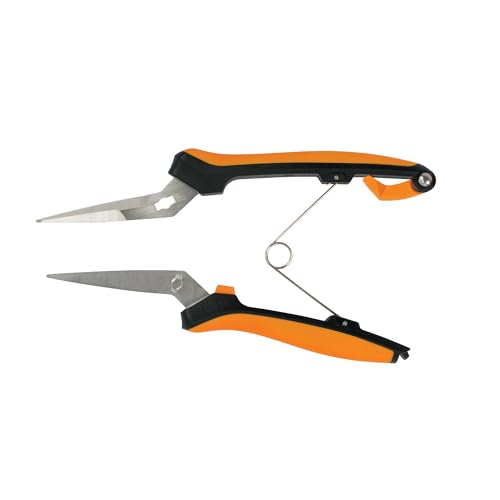Fiskars 6" Curved Micro-Tip Pruning Snips, Garden Scissors For Tight Spaces | Take-Apart Design, For Intricate Trimming & Shaping, Steel Blades with Easy Action Spring, SoftGrip Handles, Sheath Included - style: Curved Snips