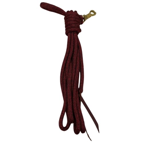 PARELLI 22 Foot Line Ground Training Rope - Strong Everyday Use All-Purpose Large Horse Lead Rope with Loop & Latigo Popper | 9/16" Diameter Smooth Yachting Braid, Burgandy Red - color: Burgundy Red