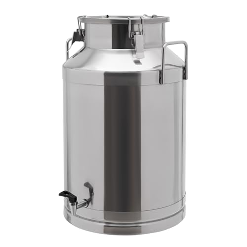 Stainless Steel Milk Can,60L Milk Bucket Wine Pail Bucket With Faucet,Milk Can Tote Jug for Milk Wine Liquid Storage Container (16 Gal / 60 L With Faucet) - size: 16 Gal / 60 L With Faucet