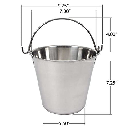 Lindy's 4-Quart Stainless Steel Bucket, Durable Seamless Bucket for Many Home Tasks, Carry Water or Milk, Fill with Food, Use as a Flower Pot, Cleaning Bucket, Table Centerpiece and Much More - size: 4 quarts
