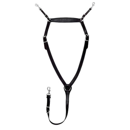 Tucker Classic Montreal Breast Strap Trail Horseback Riding Equestrian Sports Saddle Support Tack w/Durable Leather Over-The-Neck Breast Collar, Metal Hardware & Fleece-Lined Chest Tab - color: Black/Chrome Hardware