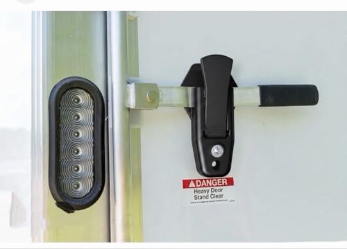 Global Bar PRO Cambar Lock - RV/Cargo Trailer Ramp Door Hasp Bar Latch, 2 Mechanical Keys