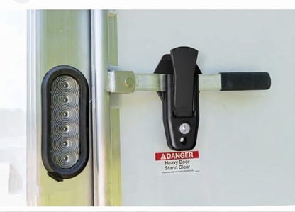 Global Bar PRO Cambar Lock - RV/Cargo Trailer Ramp Door Hasp Bar Latch, 2 Mechanical Keys
