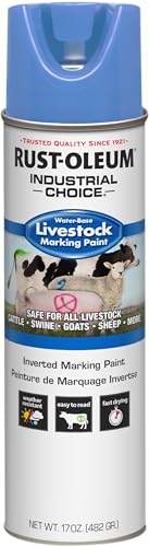 Rust-Oleum 383019 Livestock Marking Spray Paint, 17 oz, Fluorescent Blue