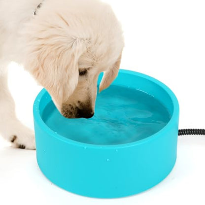 Large Heated Water Bowl for Dog & Cat, Waterproof Heated Pet Bowl Heater for Chickens Rabbit Livestocks, Heated Bird Bath for Winter, 108 OZ 30 Watts - size: Medium