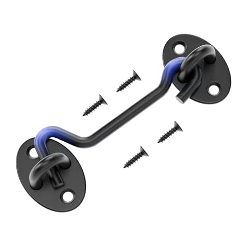 4" Hook and Eye Latch 1 Pack, Privacy Eye Hook Latch, Door Hook Lock, 1Pack | for Indoor Outdoor Slide/Barn/Shed/Door, Window, Fences Cabinet, Barn Door Latch - size: 4 Inch