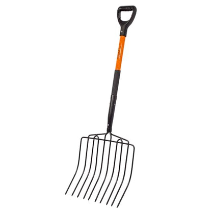 VNIMTI Pitch Fork for Gardening, 10 Tines Wide Pitch Fork with Fiberglass Handle, Heavy Duty Pitch Fork for Bedding, 45 Inches