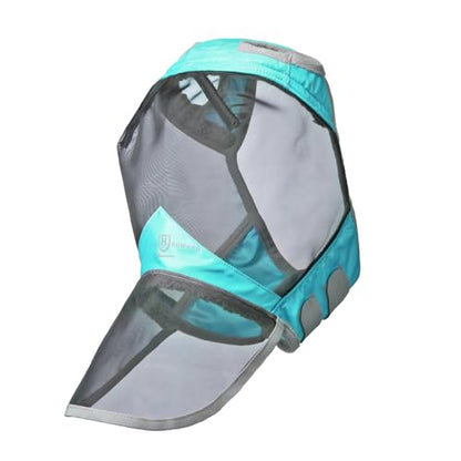 Harrison Howard CareMaster Pro Luminous Horse Fly Mask Large Eye Space Full Face Standard with Nose No Ears Summer Mint L - color: Summer Mint, size: L