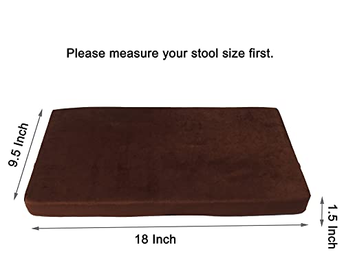 Augld 2 Pack Rectangle Saddle Stool Cushion 9.5"x18" Coffee - color: Coffee, size: 9.5"x18"x1.5"