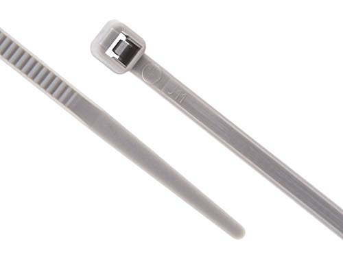 Secure 4 Inch Gray 18 lb Miniature Nylon Cable Tie - 100 Pack - color: Gray, size: 4 Inch