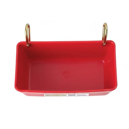Little Giant FF11RED 4.5 Quart Heavy Duty Wall/Rail Mountable Feed Trough Bucket Fence Feeder, Red (4 Pack)