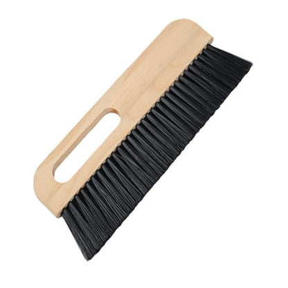 1Pcs large concrete brush, 11.8 inch long thick horsehair cleaning brush tool, masonry concrete broom hand brush, dust removal brush, soft black horsehair fiber, with comfortable wooden handle
