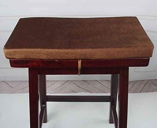 Augld 2 Pack Rectangle Saddle Stool Cushion 9.5"x18" Coffee - color: Coffee, size: 9.5"x18"x1.5"