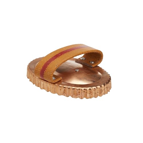 Kawell USA Oval Face Curry Comb Brush for Horse Grooming and Coat Care with Grip Handle