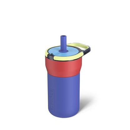 BrüMate Leap 12oz 100% Leakproof Kids Tumbler with Handle and Silicone Soft Straw | Drop Resistant Silicone Sleeve | For Kids 4+ | Insulated Stainless Steel | Cup Holder Friendly | 12oz (Supernova) - color: Supernova