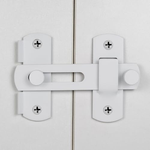 Matte White Stainless Steel Barn Door Latch Bi-fold Door Lock - color: Matte White