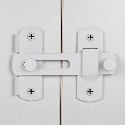 Matte White Stainless Steel Barn Door Latch Bi-fold Door Lock - color: Matte White