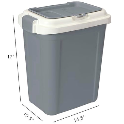 Airtight Pet Food Grey Storage Container, 23 Qt - color: Grey, size: 20 lbs