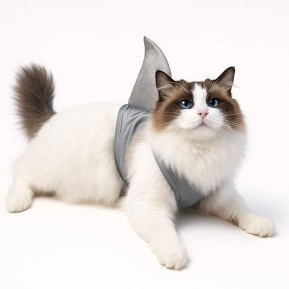 Pet Custom Dog Custom Cat Custom Hoodie, Sporty Look, Funny Gift, Halloween Holiday (Shark with Standing Fin, Small) - color: Shark with Standing Fin, size: Small