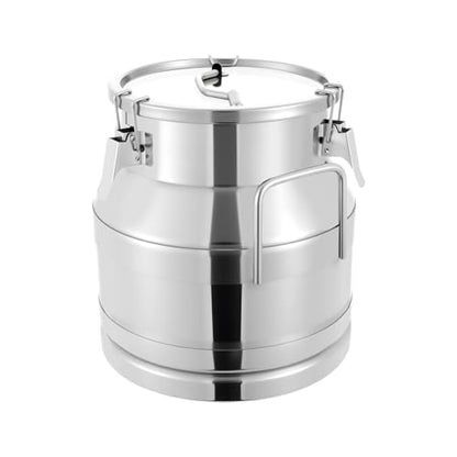 20L/5.3Gallon Stainless Steel Milk Can Wine Pail Bucket Water Jug Liquid Storage Pail w/Lid Commercial Fermentation Barrel Heavy Duty Liquid Storage Kitchen Rice Cereal Grain Coffee Bean Container - size: 20L