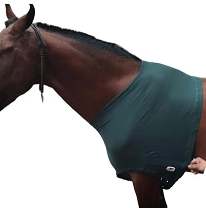 Majestic Ally Premium 4-Way Stretch Spandex/Elastane Horse Shoulder Guard for and Protection, Large, Hunter Green - color: Hunter Green