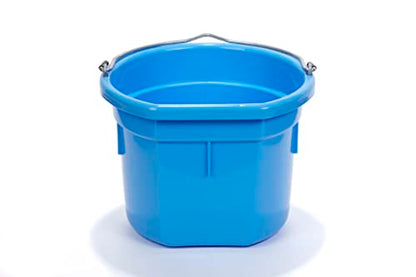 Little Giant® Flat Back Plastic Animal Feed Bucket | Animal Feed Bucket with Metal Handle | Horse Stall Feeding and Watering Supplies (Berry Blue, 8 Quart) - color: Berry Blue, size: 8 Quart