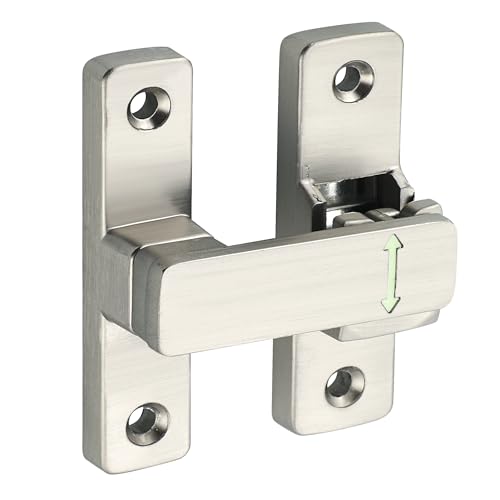 Mooche Sliding Barn Door Lock, 90/180 Degree Flip Door Lock Latch, Silver - color: Silver