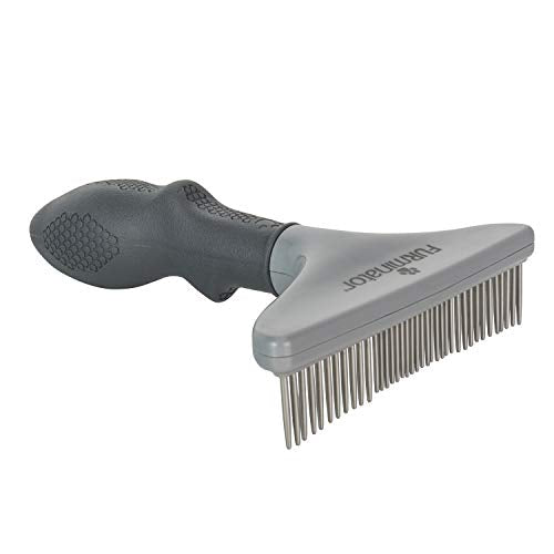 FURminator Grooming Rake Tool for Dogs & Cats With Thick Coats