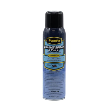Pyranha Equine Spray and Wipe Fly Repellent for Horses – Water-Based Formula with Citronella Scent, Long-Lasting, Dust-Free, No Shake Required, BOV Can 15 oz - size: 15 Fl Oz (Pack of 1)
