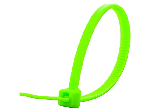 Secure 4 Inch Neon Green 18 lb Miniature Nylon Cable Tie - 100 Pack - color: Neon Green, size: 4 Inch