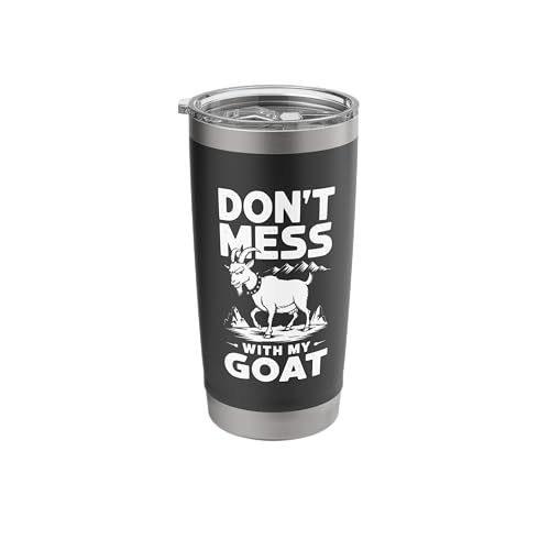 Don´t Mess With My Goat Cute Coat Pygmy Goat Farmer Stainless Steel Insulated Tumbler - color: Black