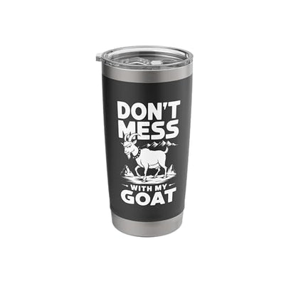 Don´t Mess With My Goat Cute Coat Pygmy Goat Farmer Stainless Steel Insulated Tumbler - color: Black