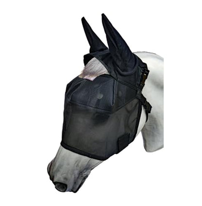 EquiVizor 95% UV Eye Protection (Size Mini) Horse Fly Mask with Ears. Designed to Stay On Your Horse, Off The Ground - size: Mini