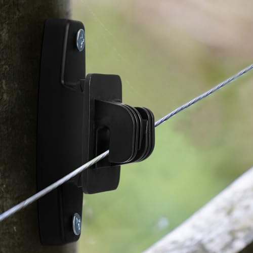 Pushglossy 50 Pcs Electric Wire Fence Insulators Wood Fence Post, Black - color: Black