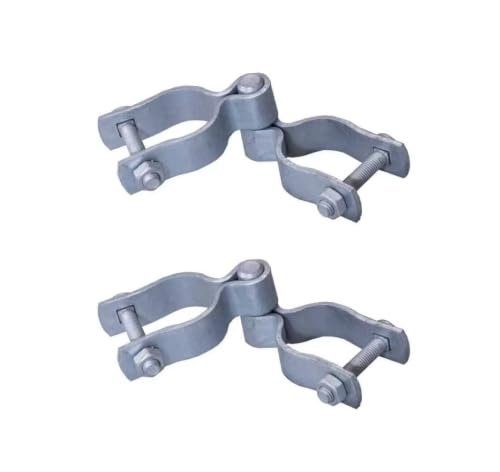 Plutreas 2 Pack Chain Link Fence Gate Hinge Kit, Galvanized Steel Gate Hinges with Female & Male Gate Hinges, Bolts & Nuts Included (1-3/8" x 1-3/8", 2 Pack) - color: 1-3/8" x 1-3/8"