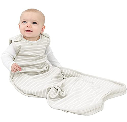 Woolino Ultimate Baby Sleep Sack – 4 Season Merino Wool Sleeping Bag, Organic Cotton Outer, Temp Regulating Blanket, Adjustable Sleep Sack Universal Size 2–24 Months - Birch Gray - color: Gray