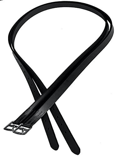 Majestic Ally Genuine Leather English Stirrup Leather (Pair) - color: Black, size: 54 us