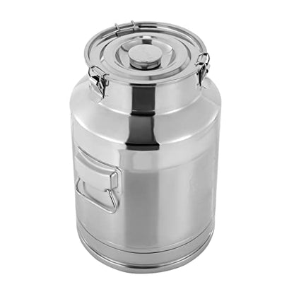 Thickened Stainless Steel Milk Can Large Liquid Container Storage,Stainless Steel Milk Bucket With Sealing Lid and Carry Handle,for Wine, Oil Storage Transport (28L/7.4 Gal) - size: 28L/7.4 Gal