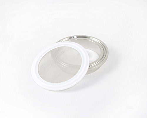 3" Tri Clamp (Teflon) PTFE Screen Filter Gasket 316L 100Uf Micron Screen Stainless Steel Pharmaceutical Grade Filter Mesh. PTFE Inverted Envelope with Floating Stainless Mesh! with FDA Certification - style: 3”