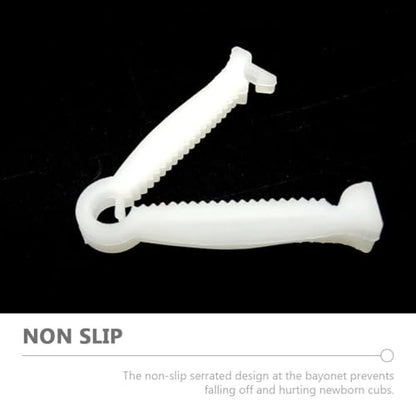 POPETPOP Umbilical Cord Clips Set Umbilical Nursing Clamps for Piglets Livestock Breeding Tools Whelping Kit with Scissors Non-Slip Serrated Clamp for Newborn Piglets 5.90 X 2.75 X 0.39 in