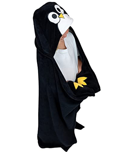 Lazy One Wearable Hooded Blanket for Kids, Animal Hooded Blanket (Penguin) - color: Out Cold Hooded Blanket