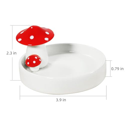 Niteangel Hamster Feeding & Water Bowls- Mushroom Ceramics Series Food Dish Feeding Bowls for Dwarf Syrian Hamsters Gerbils Mice Rats or Other Similar-Sized Small Pets (Feeding Bowl) (Pack of 2) - size: Feeding Bowl (Pack of 2)