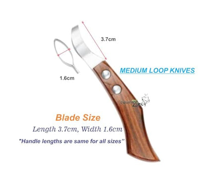 Farrier Loop Knives Hoof Knife-Premium Hoof Care Tool for Professional Farriers,Ergonomic Design for Easy Hoof Trimming, 3PC Set for Precision Hoof Grooming and Maintenance