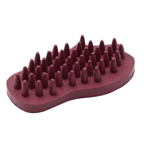 Grewal Equestrian Snuggy Clean Large Teeth Rubber Groomer Curry (Burgundy) - color: Burgundy
