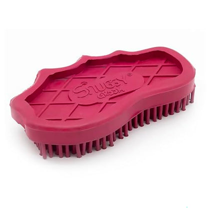 Grewal Equestrian Snuggy Groomer Soft Teeth Rubber Groomer Curry (Pink) - color: Pink
