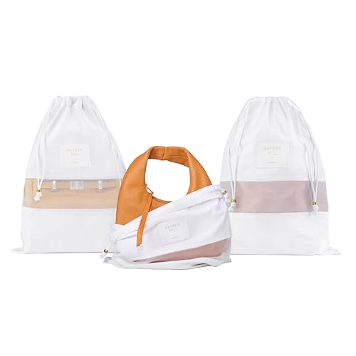 Hayden Hill Luxury Organic Cotton Dust Bags for Handbags Small 3 Pack - size: Small (11.5" W × 15" H)