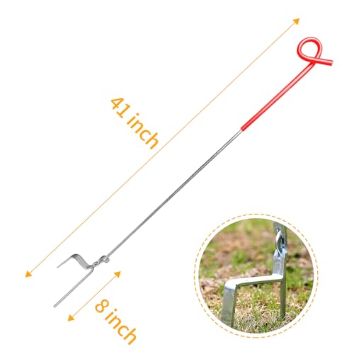 AggFencer Pig Tail Step-in Fence Post, 41 Inches Stainless Steel 30Pack | for Garden and Farm and Livestock, Ideal for Electric Metal Fence Posts Red - size: 41 inch-30 pack