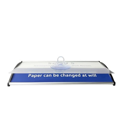 2Pcs Curved Name Plate Holder for Wall or Door 8" x 4", Silver | Wall-Mount Office Door Sign Holder, Sturdy Aluminum Sign Frame for Business Cubicle, Adhesive Tape & Protective Plastic Film - style: 2pcs Curved Holder-Silver